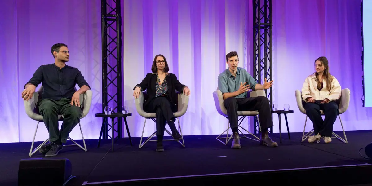 ARIA Creators and Laura Ryan speaking at the ARIA Summit 2025