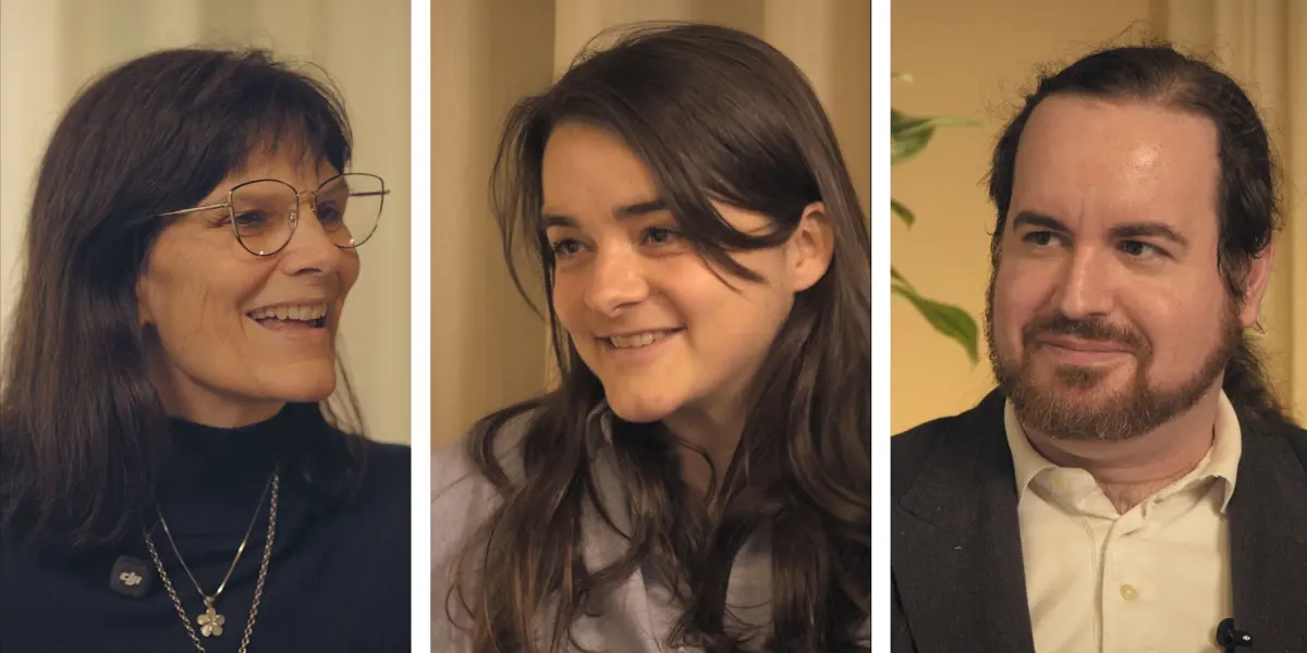 Headshots of Kathleen Fisher, Nora Ammann and David “davidad” Dalrymple