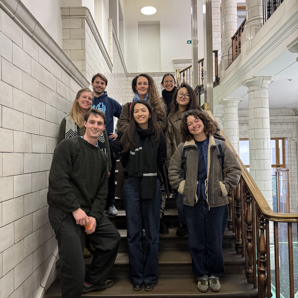 Members of the Rethink Matters Innovator Circle posing for a group photo on some stairs